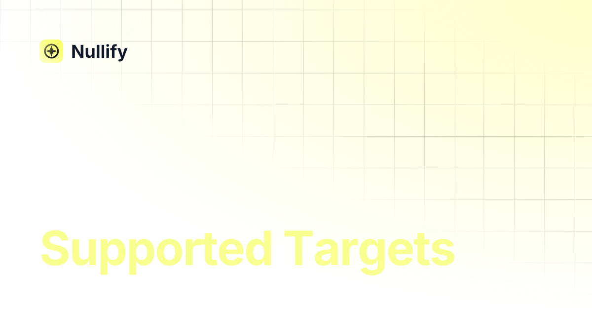 Supported Targets | Nullify